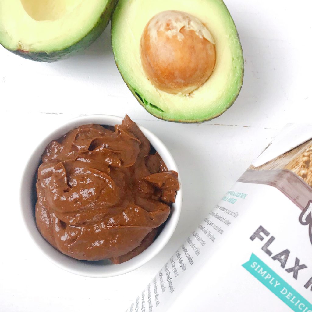 photo of dairy free chocolate mousse with avocado and flax milk