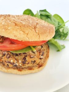 vegan black bean burger with oats