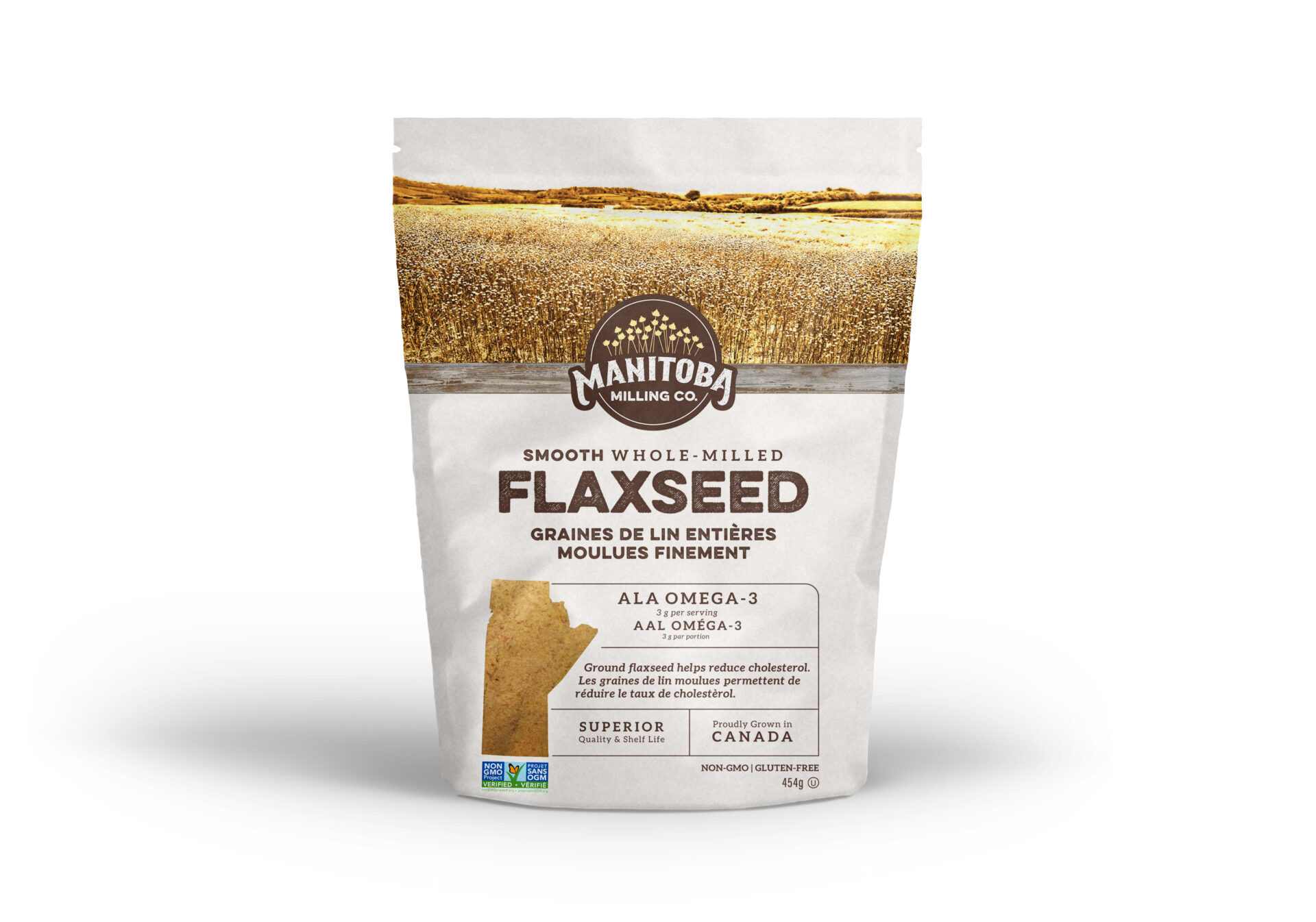 Smooth Whole Milled Flaxseed 2 x 1lb Manitoba Flax Seed Milling Company
