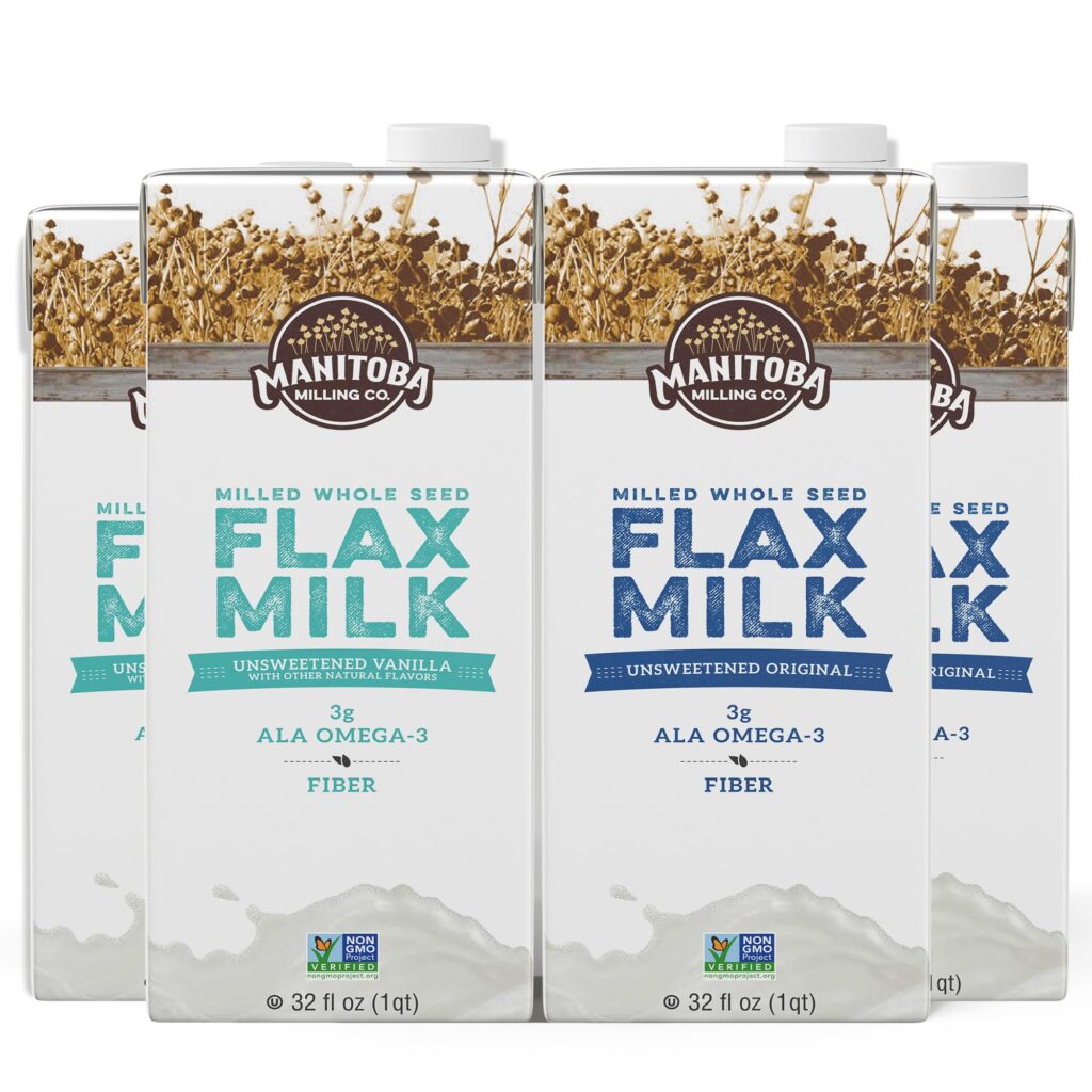 Mix - 2 Unsweetened Original, 2 Unsweetened Vanilla Flax Milk - 4 x 1 L ...