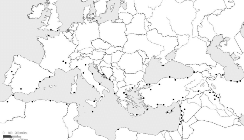 Distribution of wild flax - precursor to modern linseed