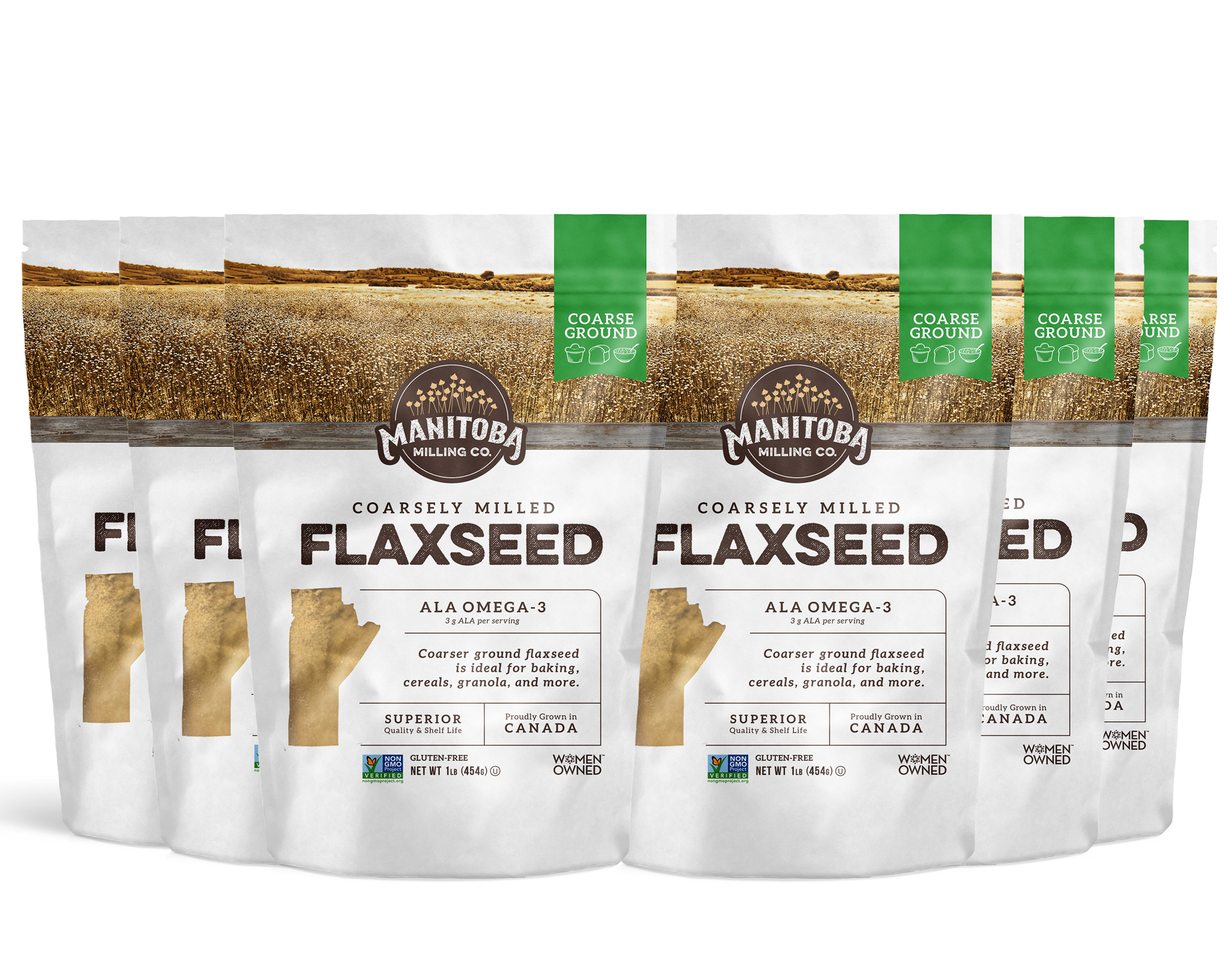 6-pack Coarsely Milled Flaxseed