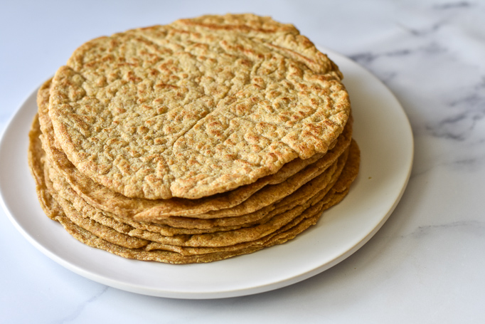 photo of homemade healthy high fiber flaxseed tortillas